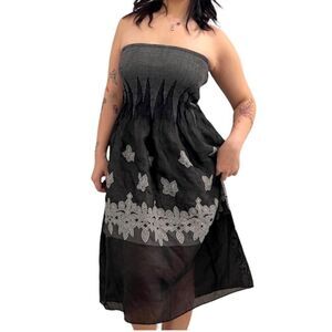 Lapis Strapless Midi Dress